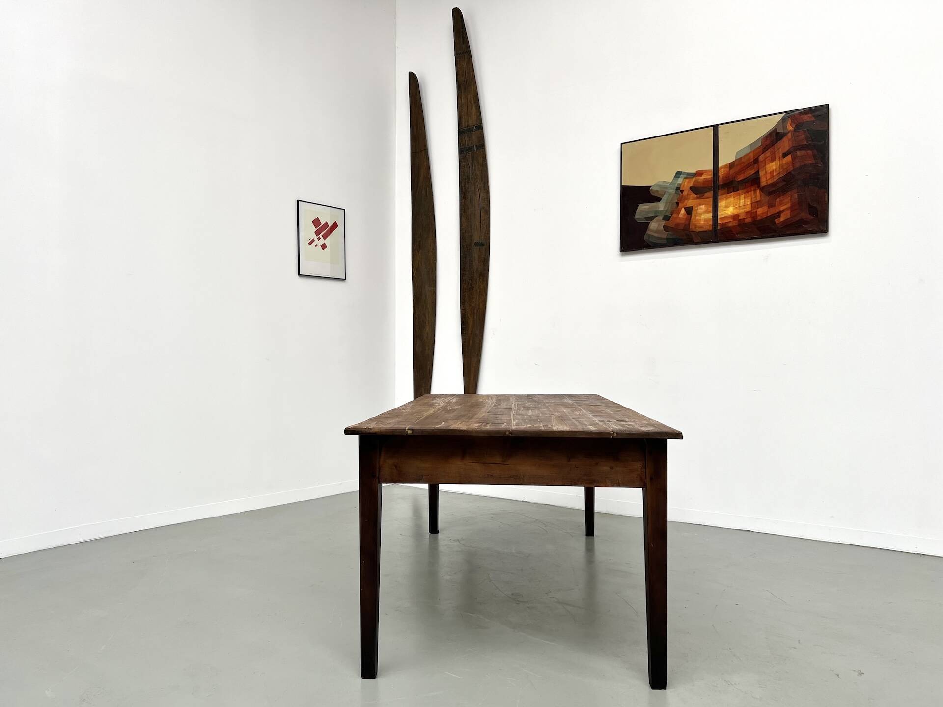 Table de ferme en pin, années 50