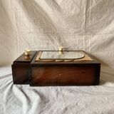 Small Art Deco wooden wall shelf