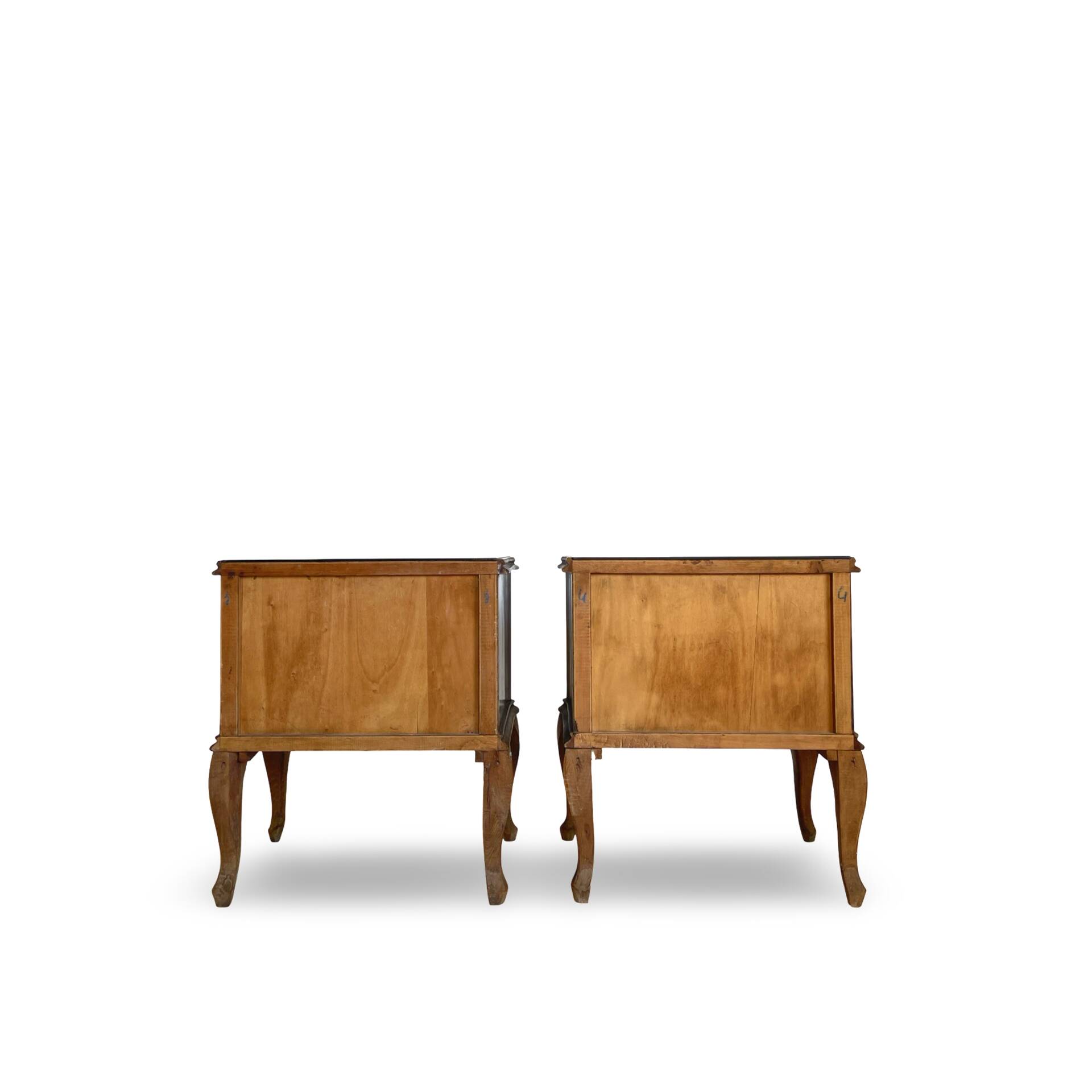 Tables de chevet/commodes Chippendale italiennes, années 1940/1950.
