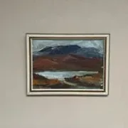Swedish Oil on Canvas – “Mountains and Water” – Signed – Vintage & Framed