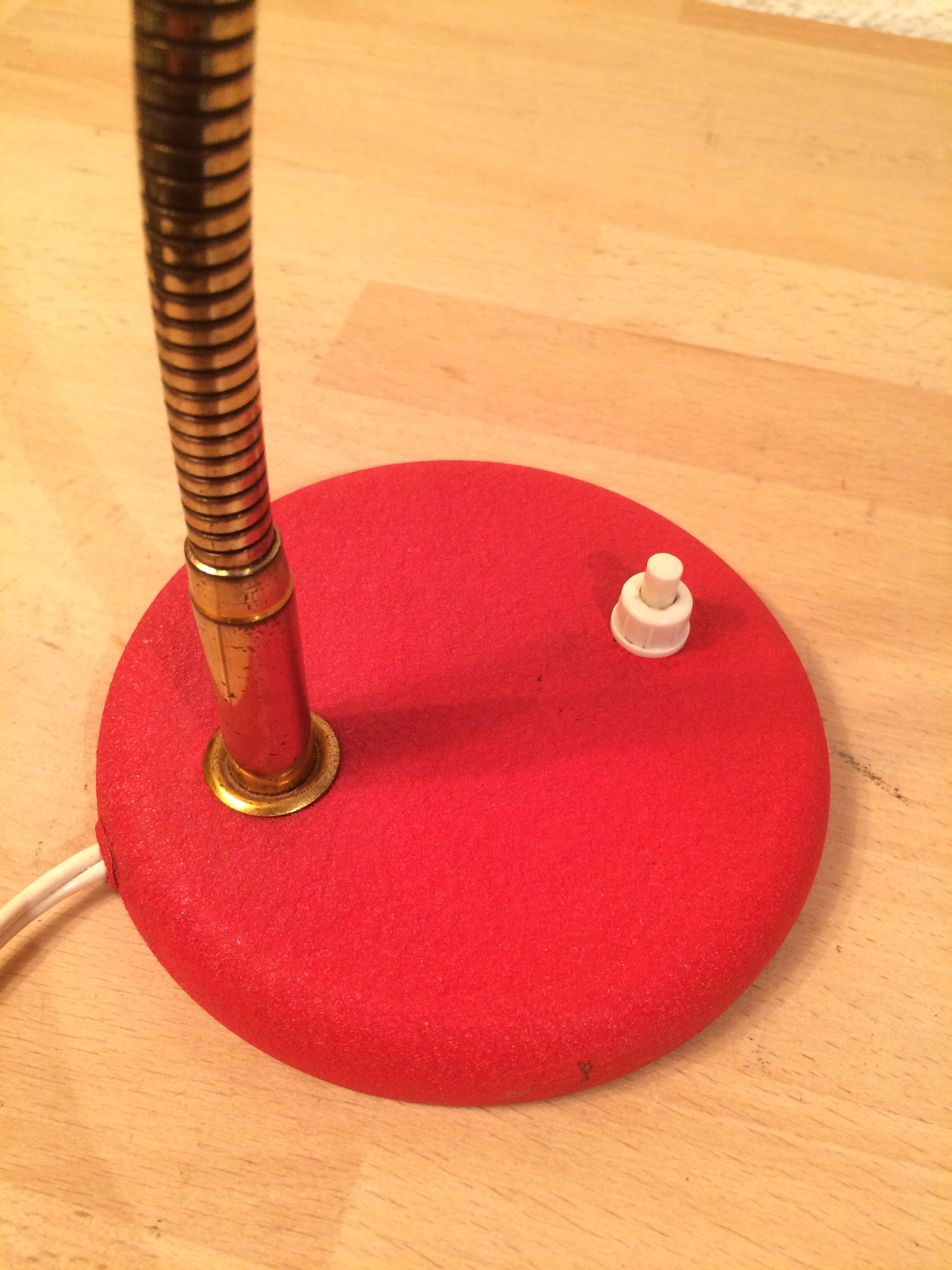 Lampe de bureau flexible rouge années 50 vintage