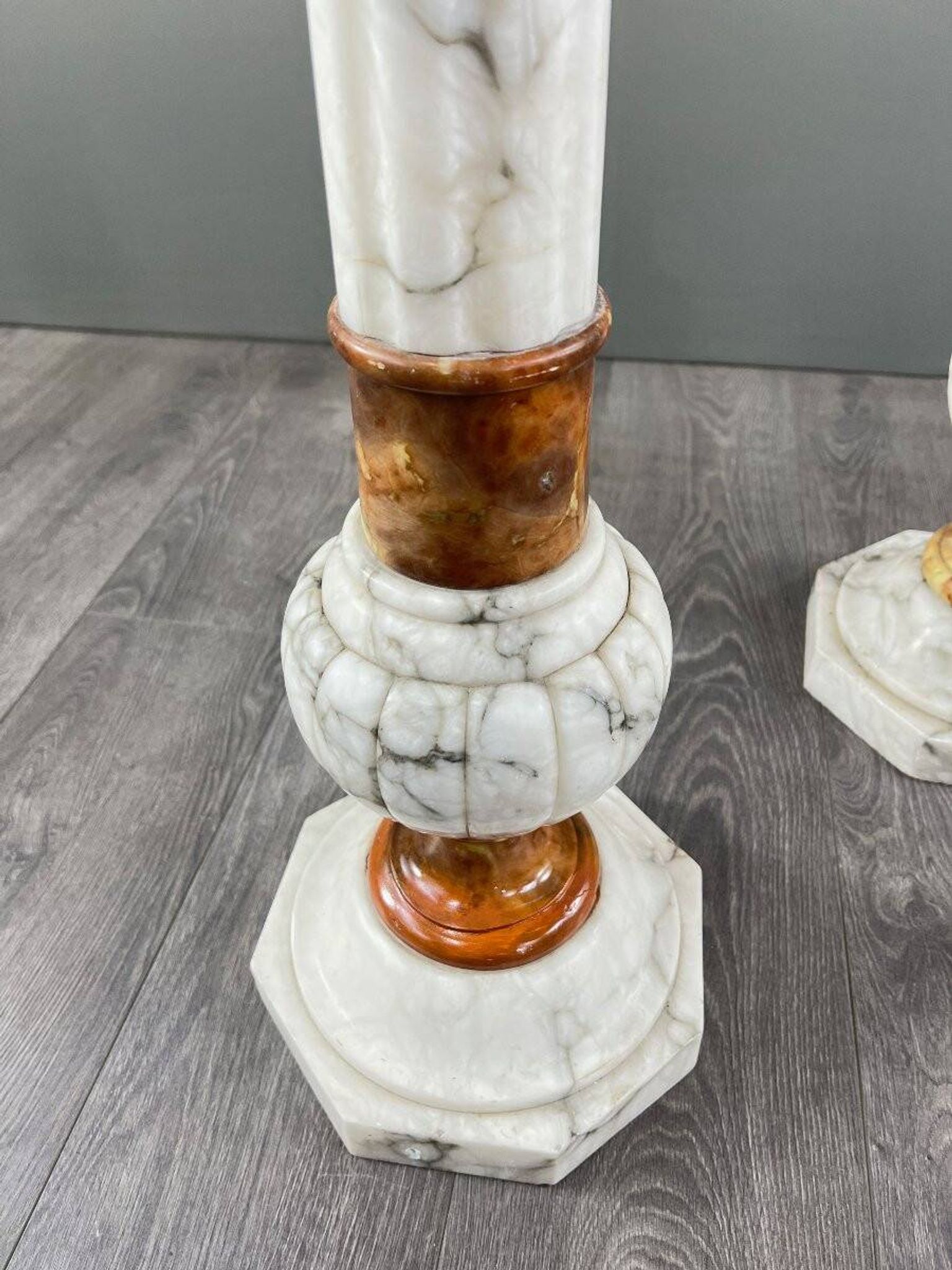 Pair of marble columns, late 19th century work