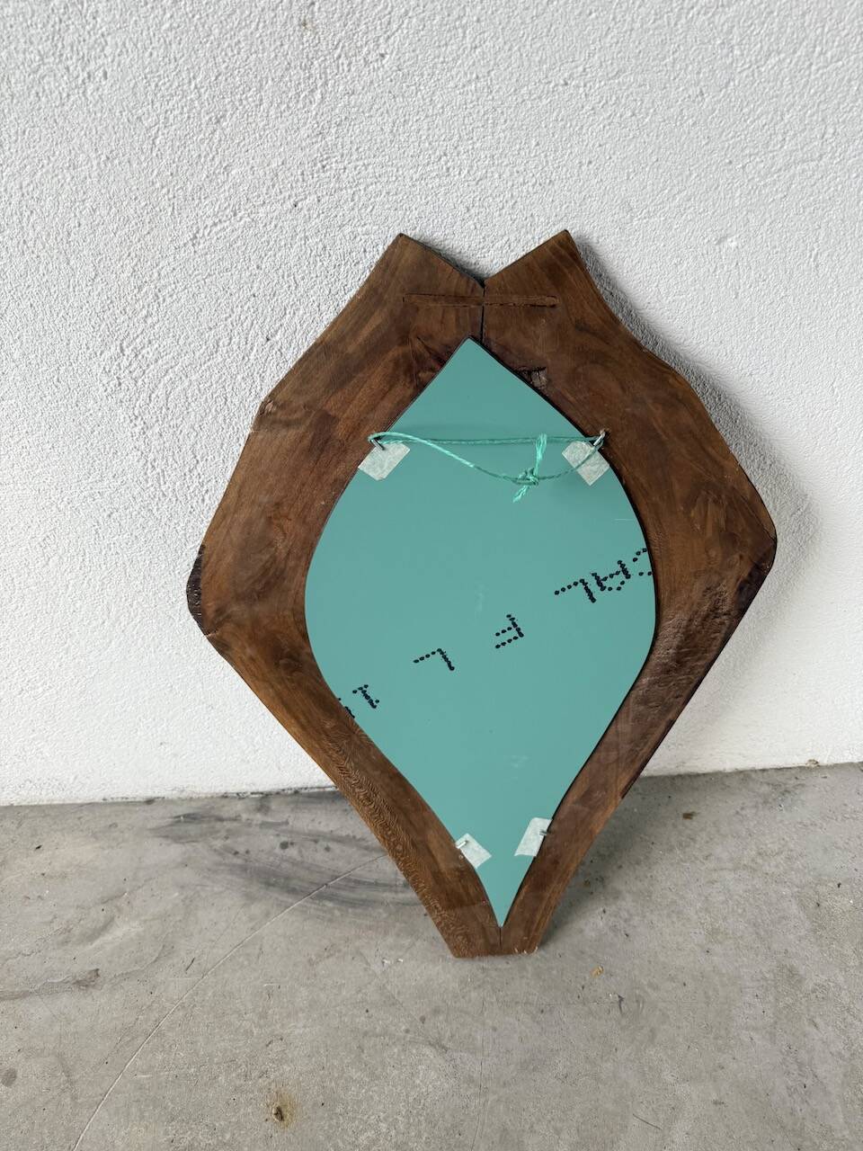 Brutalist wooden mirror 1900