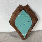 Brutalist wooden mirror 1900