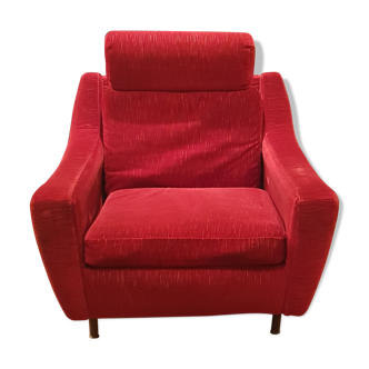 Fauteuil velours années 50