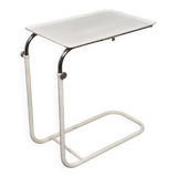 1970s adjustable side table in white lacquered metal