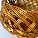 Braided wicker basket