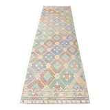3x9 Pastel Toness Turkish Kilim Runner Rug, 81x286 Cm