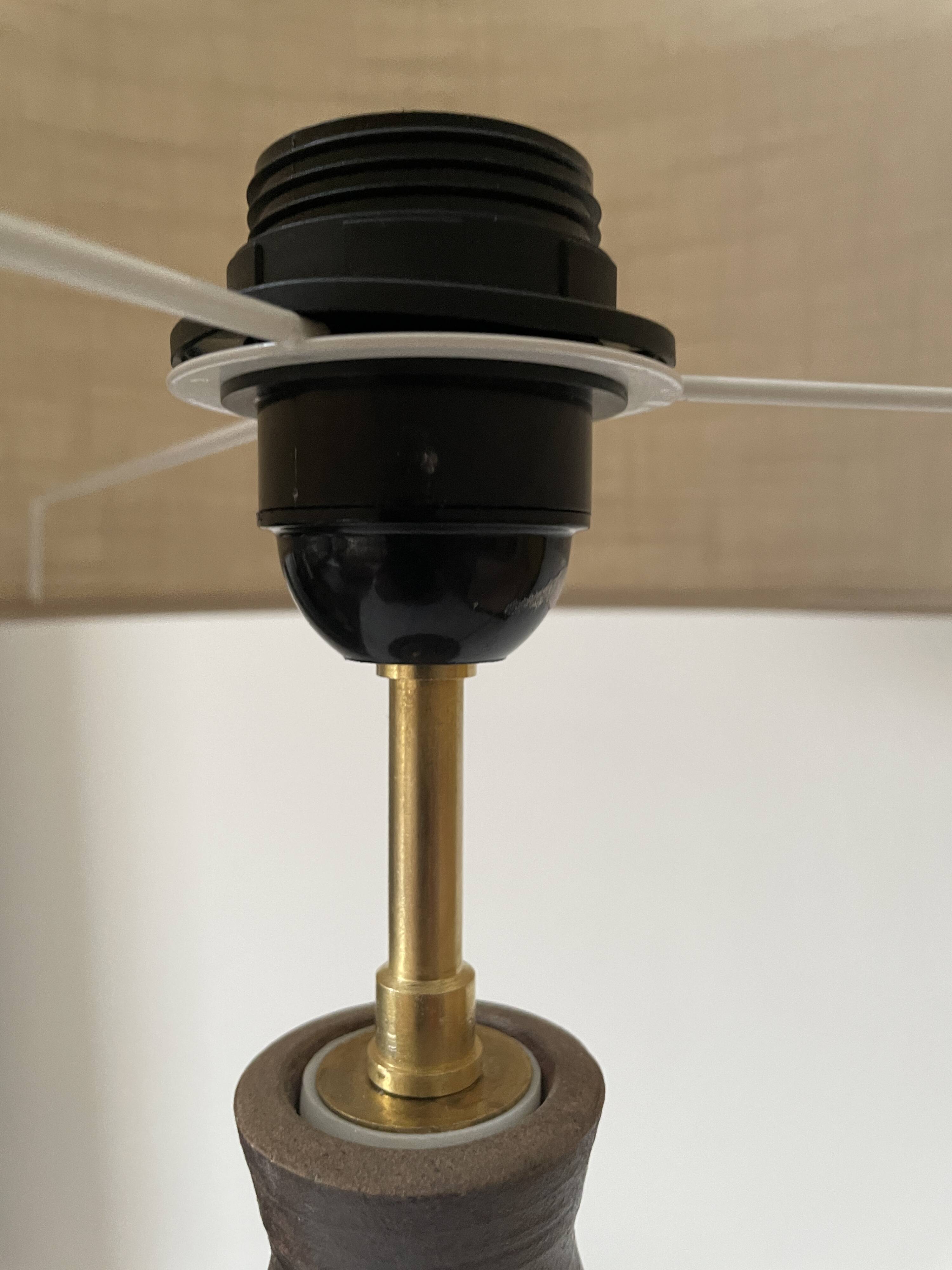 Large handmade stoneware lamp, 1960s-70s