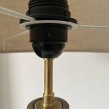 Large handmade stoneware lamp, 1960s-70s