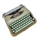Typewriter hermes baby rocket lime green with its brown suitcase revised ribbon new
