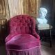 Antique Napoleon III period upholstered toad armchair – 19th century – Upholstered red velvet