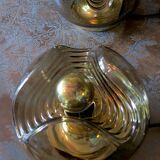 Pair of large wave lights by Koch & Lowy for Peill Putzler 1970s