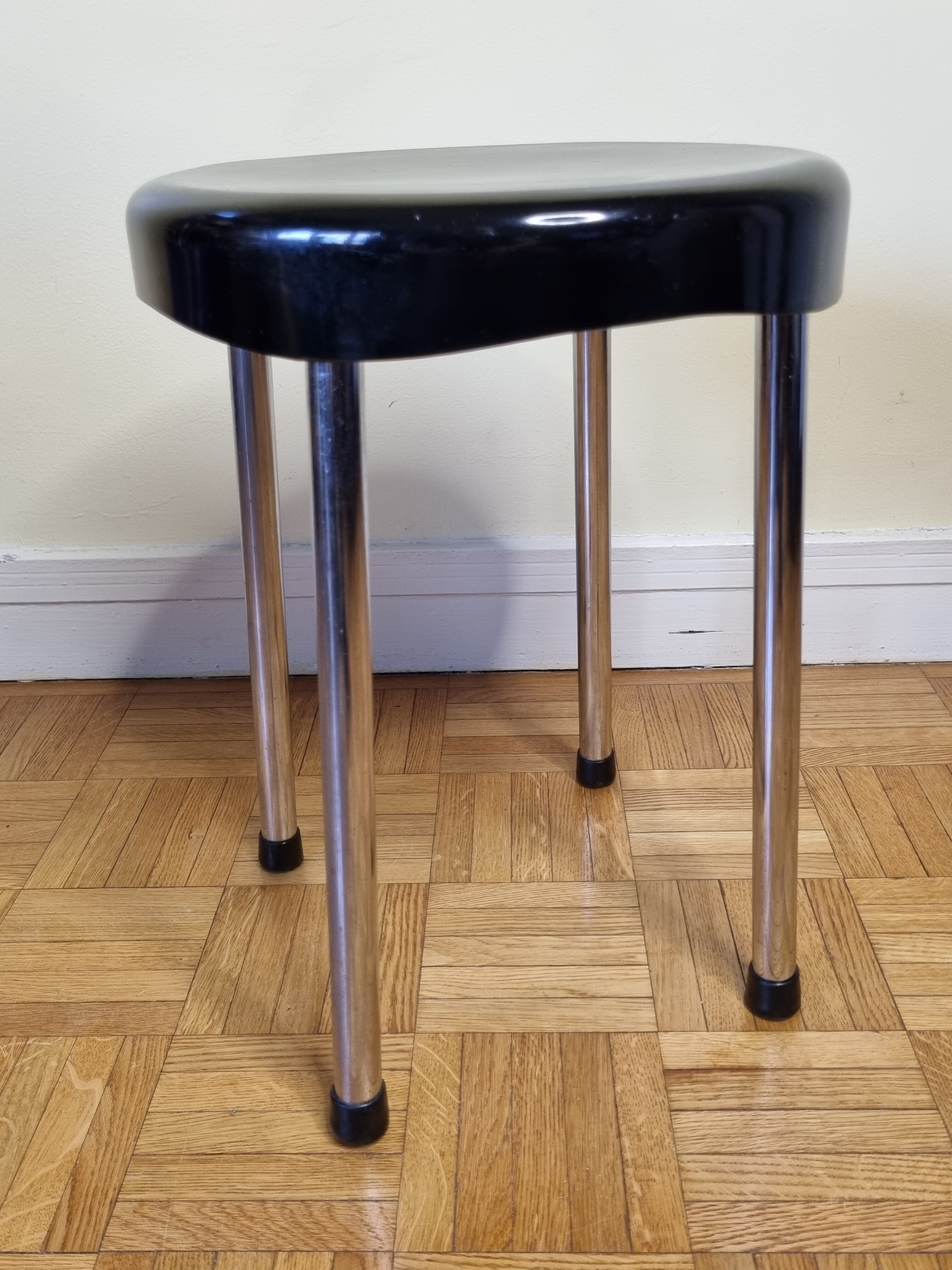 Black bakelite stool, 50s-60s