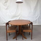 Vtg Mid Century Extending Drop Leaf Dining Gate Leg Compact Table Retro Danish