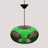 Massive Belgium Space Age UFO Lamp, Green Mid-Century Modern Lighting