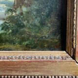 Painting hst xix° animated landscape (camargue - gardian?) signed