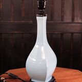 Light blue glazed ceramic lamp, Manises