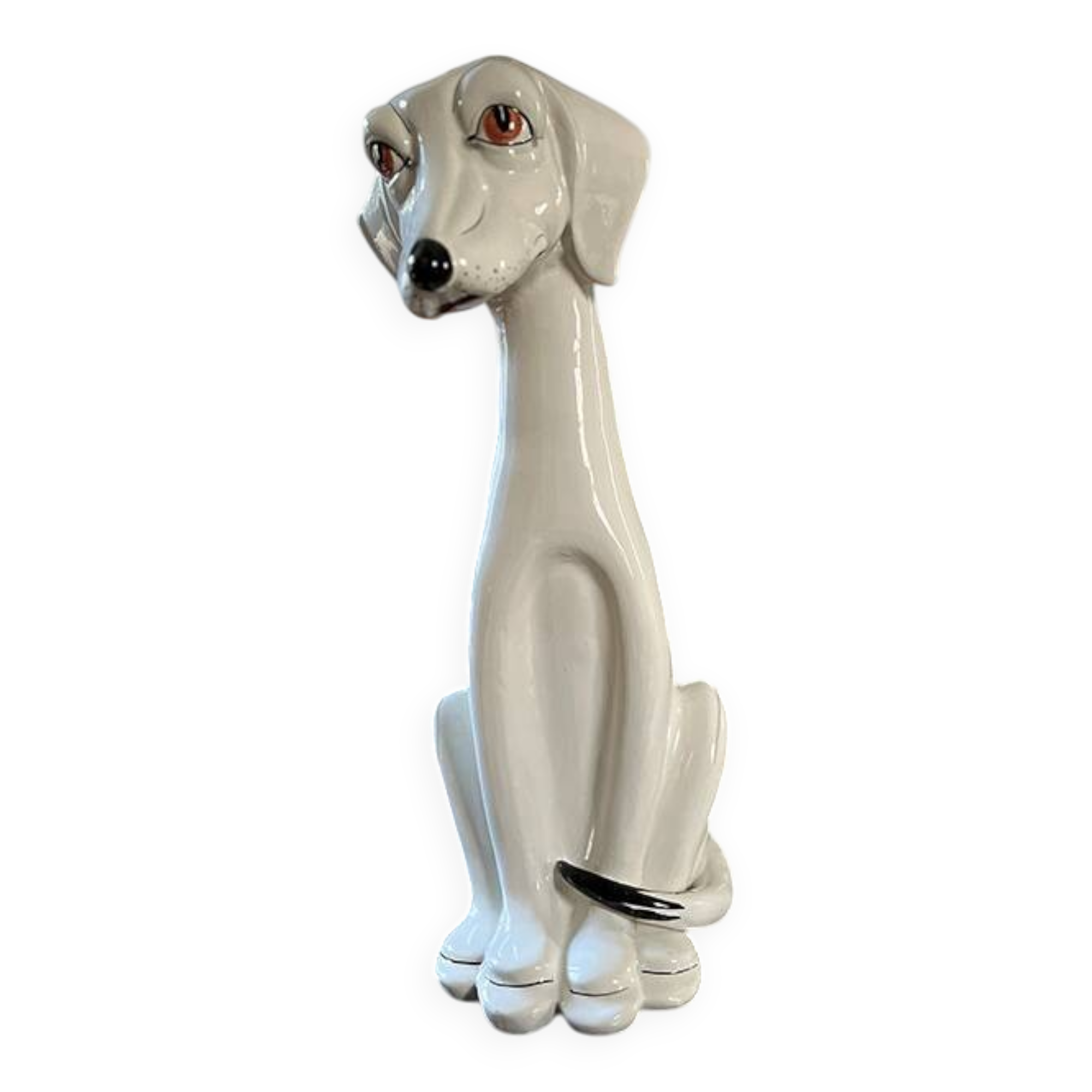 Enameled porcelain dog