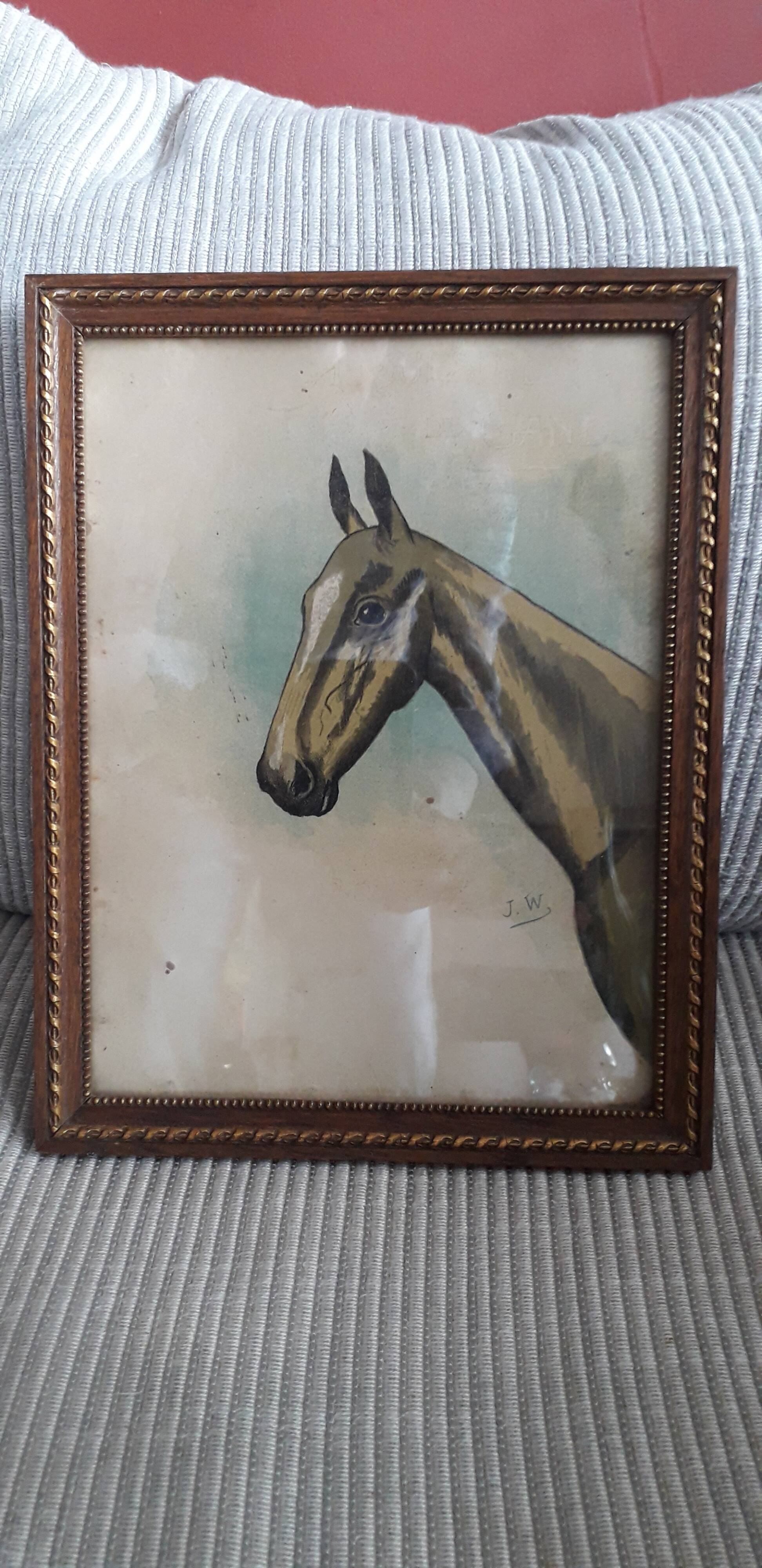 Old painting representing a horse
