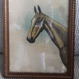 Old painting representing a horse