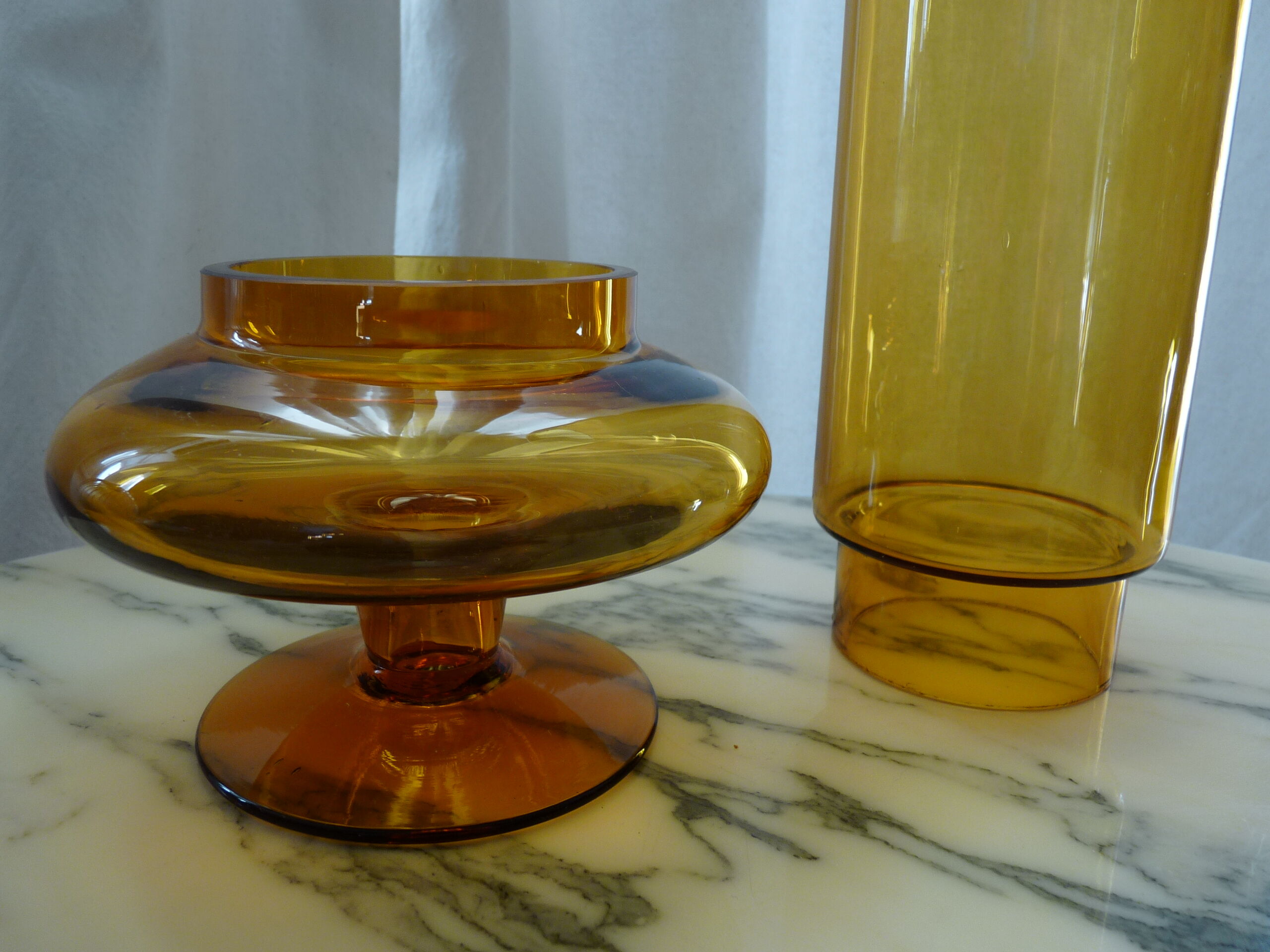 Large glass photophore blows vintage scandinavian