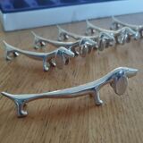 Silver metal dog knife holder