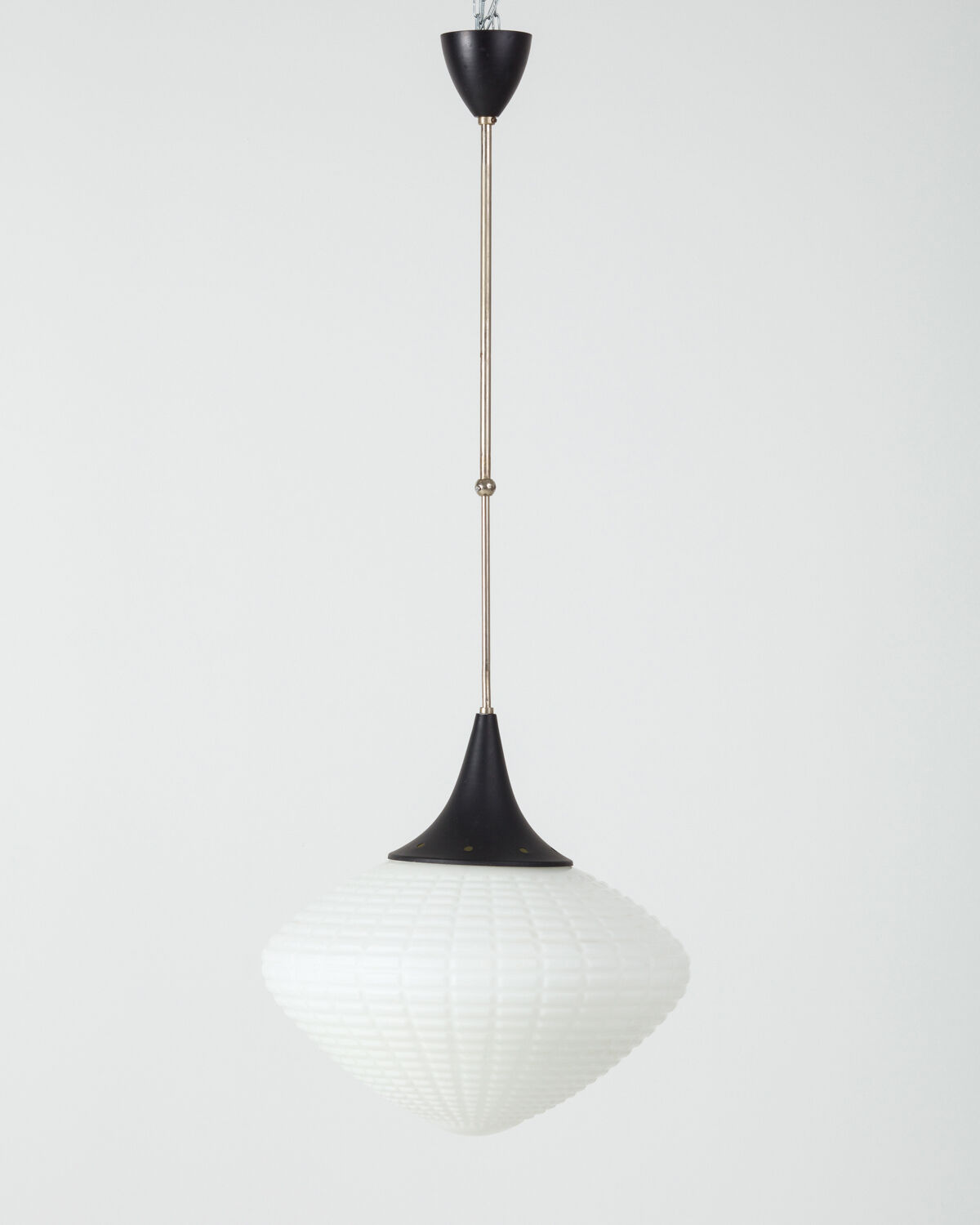 Opaline glass hanging lamp 1950