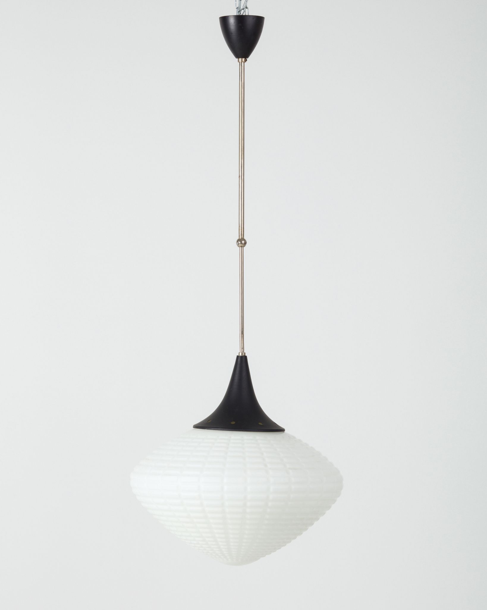 Opaline glass hanging lamp 1950