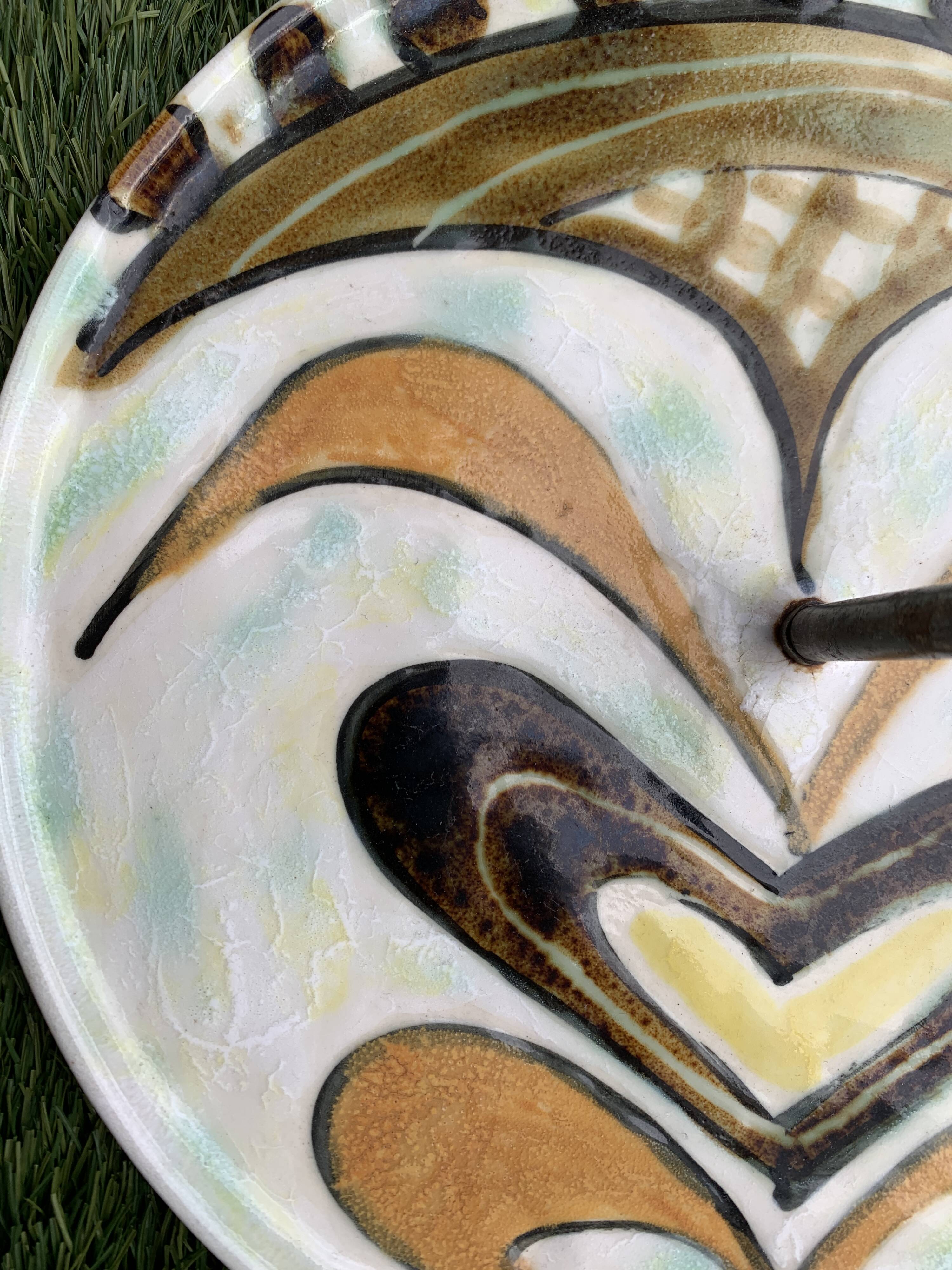 Cheese tray, Vallauris ceramics, unique piece, 1960