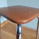 Caramel skaï stool and tapered feet in chrome metal