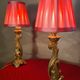 pair of gold steel lamps, bedside, bedroom, new lampshade 35x14, electric ok, clear