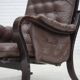 1970s, Scandinavian vintage design, armchair, brown leather, bent wood.