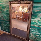 Napoleon 3 period mirror in gilded wood, mercury glass 154 high by 83.5