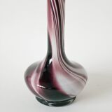 large vase in purple and white opaline Murano style 1960