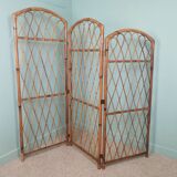 Rattan and bamboo screen
