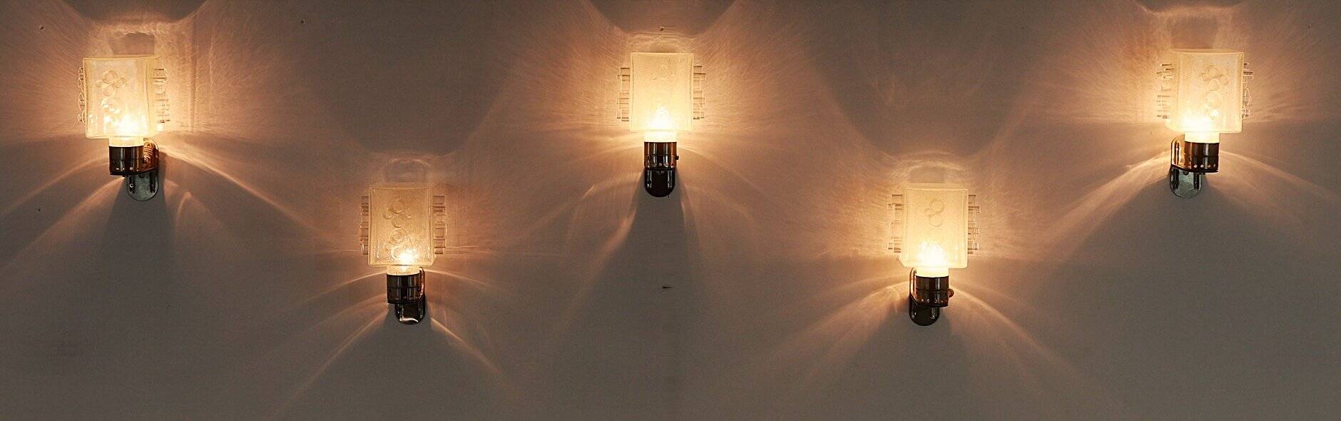 Rare Set of 5 Sconces by Albano Poli for Poliarte 1960s