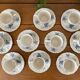 Antique coffee service in Sarreguemines earthenware.