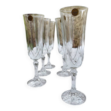 Lot of 6 Cristal d'Arques Auteuil champagne glasses.