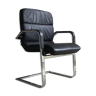 Fauteuil de bureau inclinable cantilever de marque Ahrend Cirkel - cuir noir - fin XXe