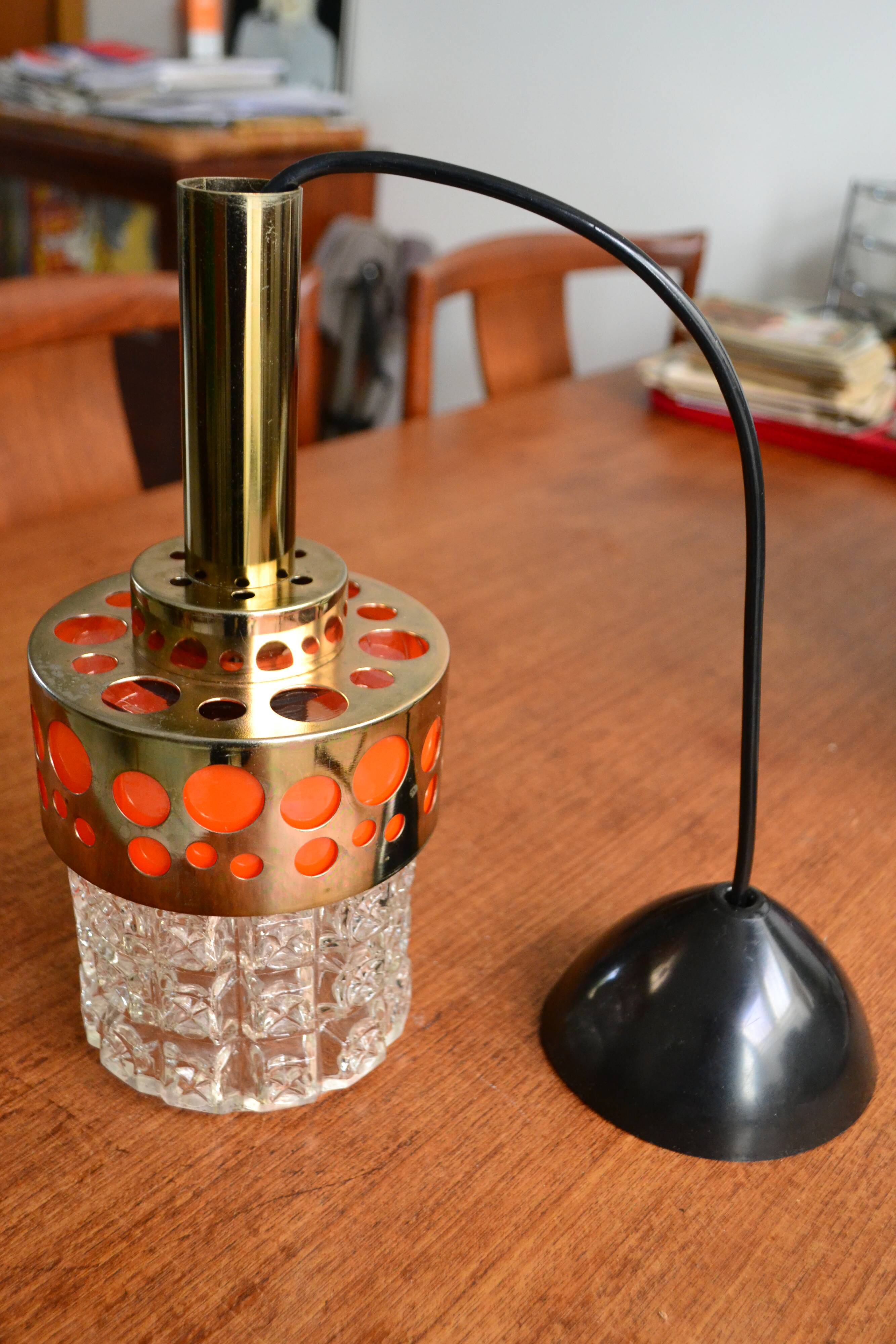 Suspension Raak gold orange 1970s pop