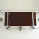 Old aluminum coat holder with mirror, 5 patères and a hat holder. Year 50