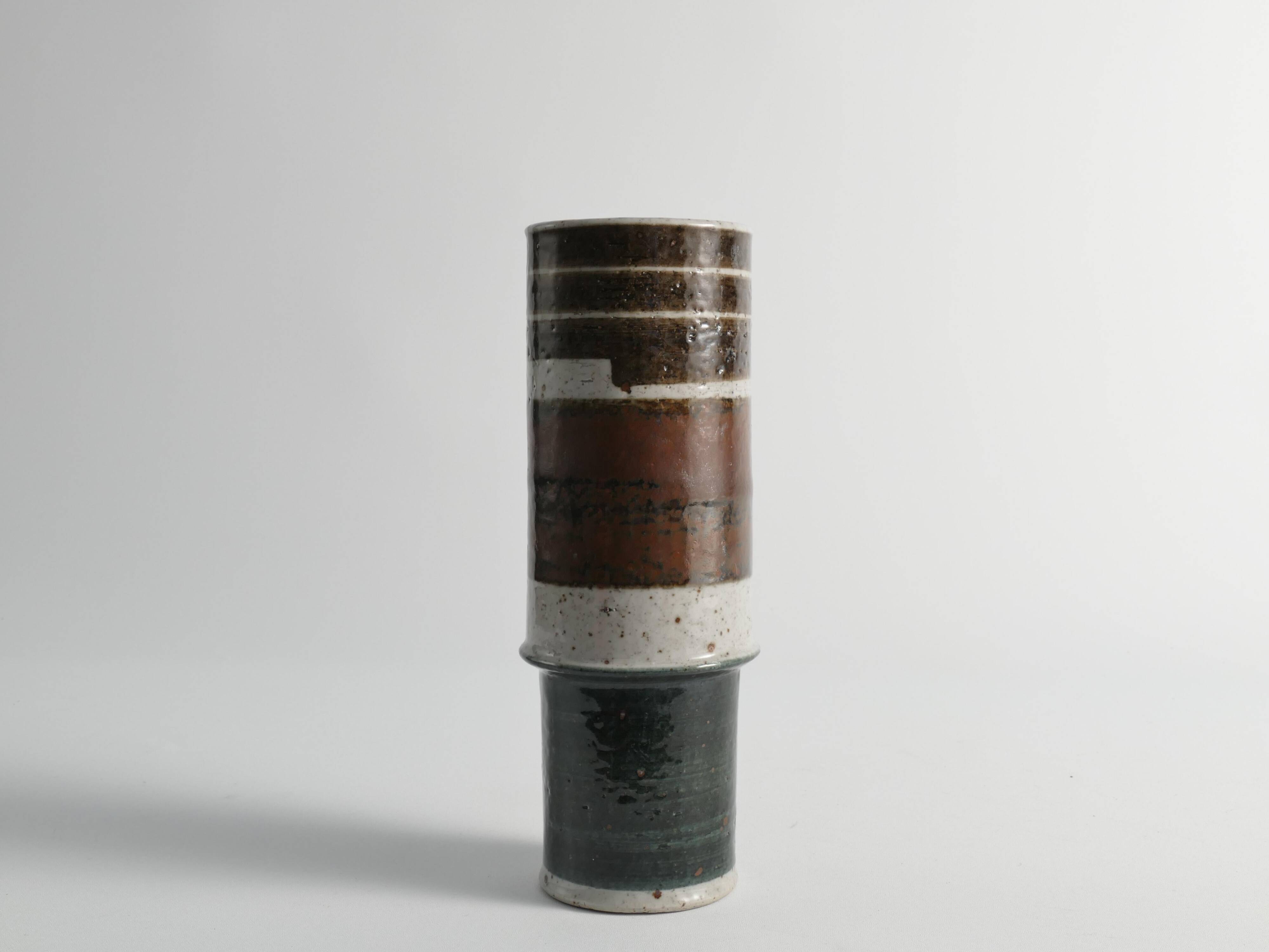 Scandinavian Modern Chamotte Stoneware Vase by Inger Persson for Rörstrand, 1960