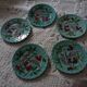 5 bird barbotine plates from Sarreguemines 19th century