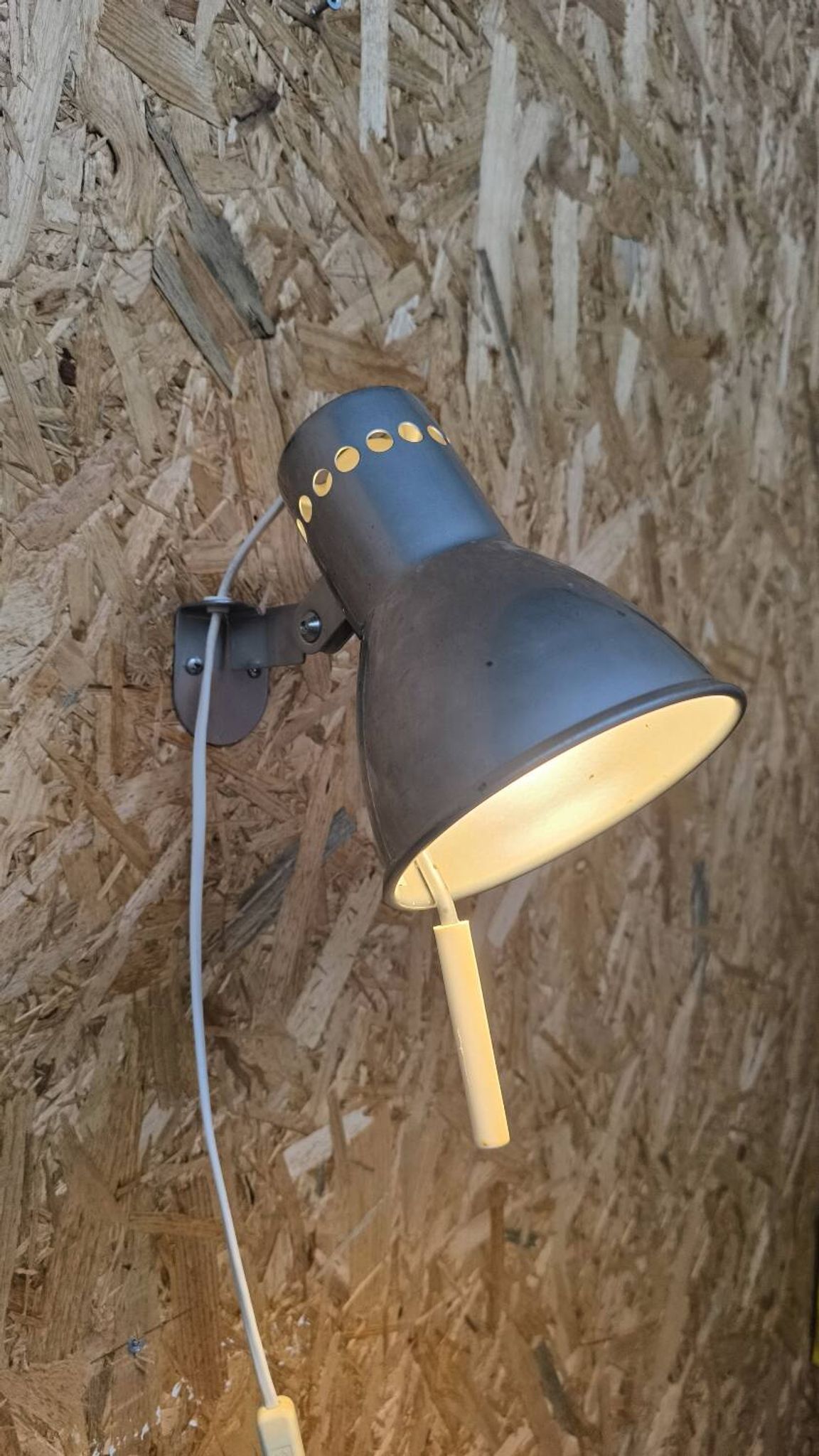 Vintage brushed aluminum wall light