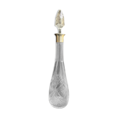 Carafe en cristal soufflé, taillé et col en argent