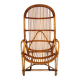 Grand fauteuil vintage en rotin années 70 – dossier haut