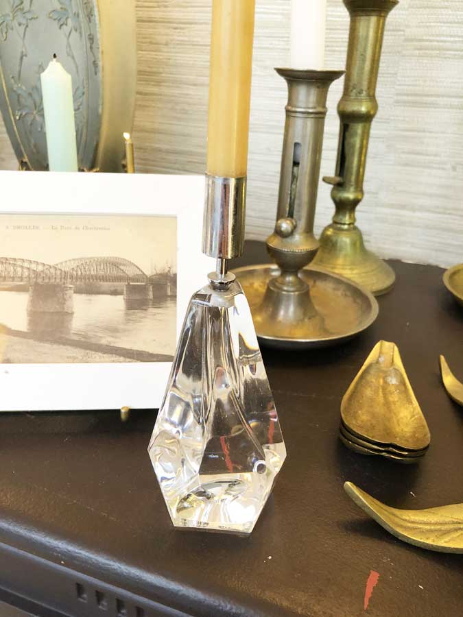 Daum crystal candlestick, 1970