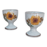 Lot 2 sunflower flower egg cups Handcrafted