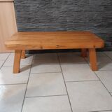 Coffee table pine feet compass vintage 70-80s